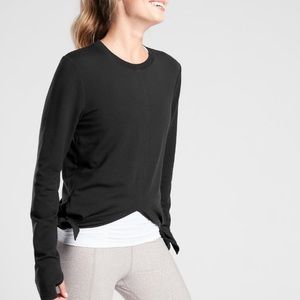 ATHLETA Black Nirvana Side Tie Sweatshirt Large